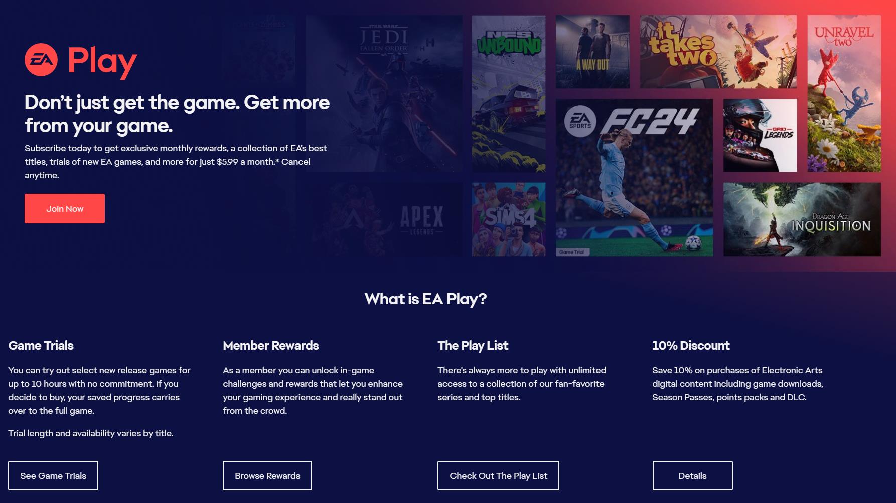 EA Play订阅价格上涨，新价格将于2024年5月施行